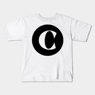 C (Letter Initial Monogram) Kids T-Shirt